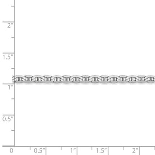 24" 14k White Gold 3mm Concave Anchor Chain Necklace