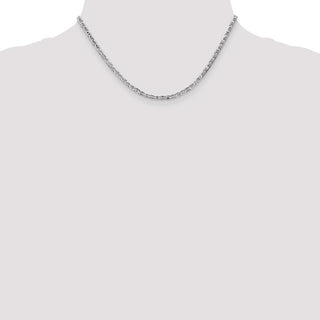 16" 14k White Gold 3mm Concave Anchor Chain Necklace