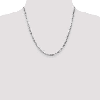 20" 14k White Gold 3mm Concave Anchor Chain Necklace
