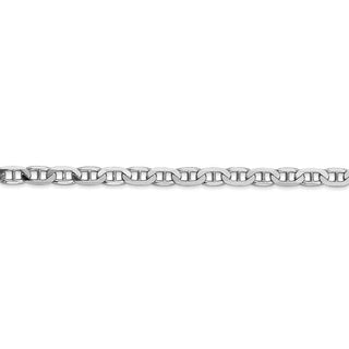 24" 14k White Gold 3.75mm Concave Anchor Chain Necklace