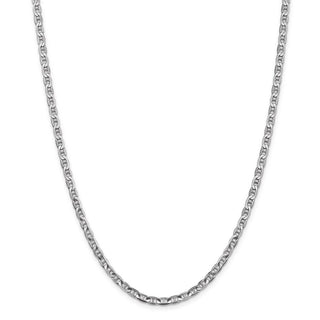24" 14k White Gold 3.75mm Concave Anchor Chain Necklace