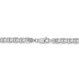 24" 14k White Gold 4.5mm Concave Anchor Chain Necklace