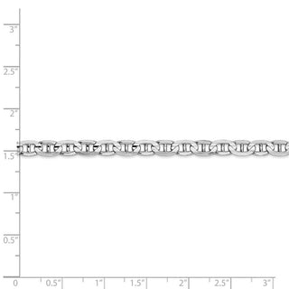 24" 14k White Gold 4.5mm Concave Anchor Chain Necklace