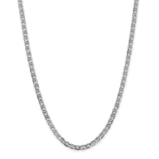 22" 14k White Gold 4.5mm Concave Anchor Chain Necklace