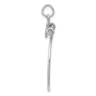 14k White Gold Heart Charm Holder Pendant
