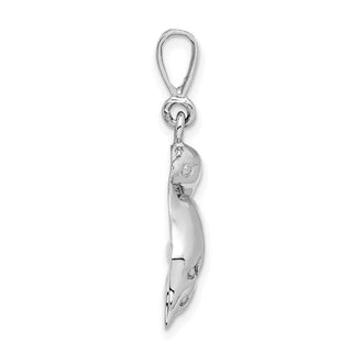 14k White Gold Dolphin Pendant WCH108