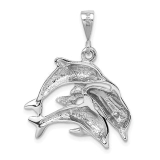14k White Gold Dolphin Pendant WCH108