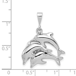 14k White Gold Dolphin Pendant WCH108