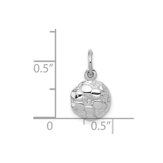 14K White Gold Soccer Ball Charm