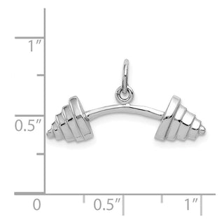 14K White Gold Barbell Charm