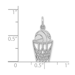14K White Gold Basketball Charm