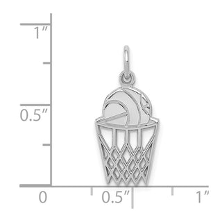 14K White Gold Basketball Charm