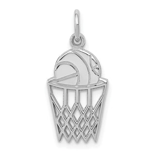 14K White Gold Basketball Charm