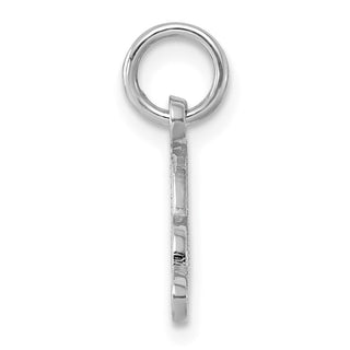 14k White Gold Casted Initial A Charm