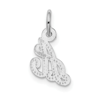 14k White Gold Casted Initial A Charm