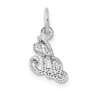 14k White Gold Casted Initial A Charm