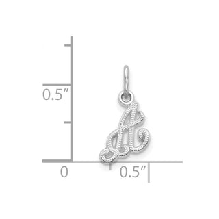 14k White Gold Casted Initial A Charm