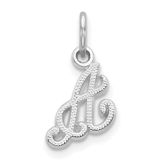 14k White Gold Casted Initial A Charm