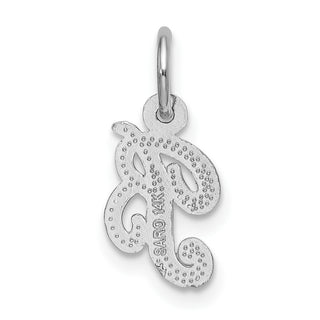 14k White Gold Casted Initial B Charm