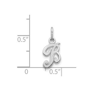 14k White Gold Casted Initial B Charm