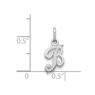 14k White Gold Casted Initial B Charm