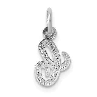14k White Gold Casted Initial C Charm