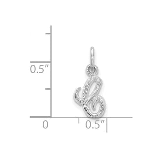 14k White Gold Casted Initial C Charm