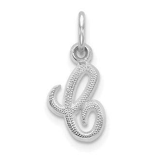 14k White Gold Casted Initial C Charm
