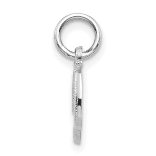 14k White Gold Casted Initial D Charm