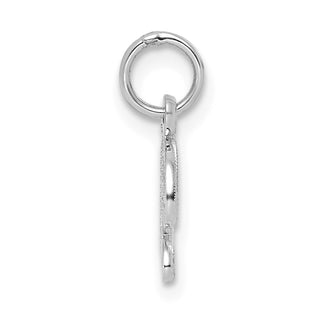 14k White Gold Casted Initial D Charm