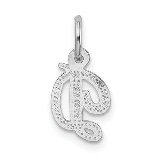 14k White Gold Casted Initial D Charm