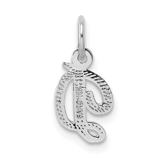 14k White Gold Casted Initial D Charm