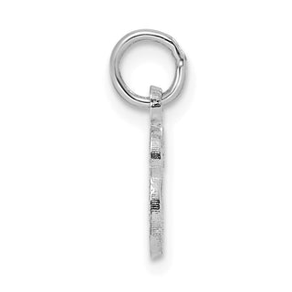 14k White Gold Casted Initial E Charm
