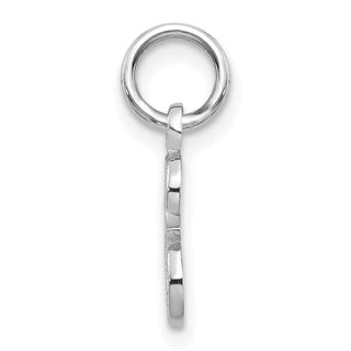 14k White Gold Casted Initial E Charm