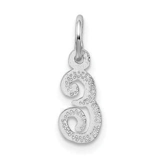 14k White Gold Casted Initial E Charm
