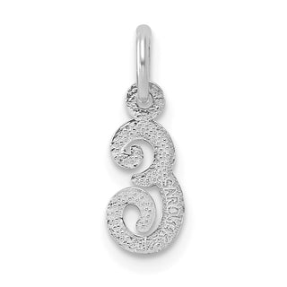 14k White Gold Casted Initial E Charm