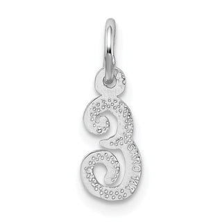 14k White Gold Casted Initial E Charm