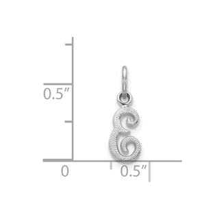 14k White Gold Casted Initial E Charm