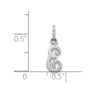 14k White Gold Casted Initial E Charm
