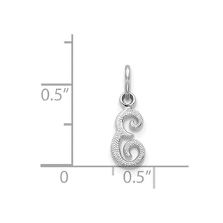 14k White Gold Casted Initial E Charm