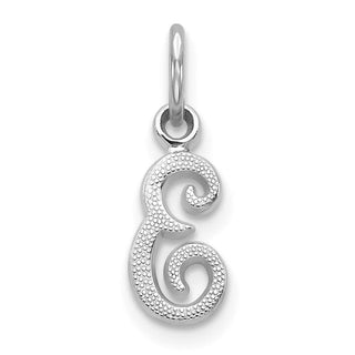 14k White Gold Casted Initial E Charm