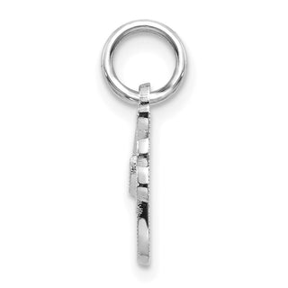 14k White Gold Casted Initial F Charm