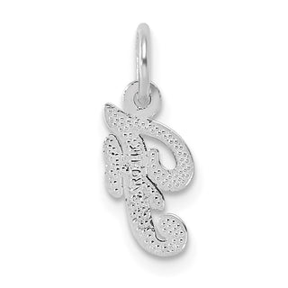 14k White Gold Casted Initial F Charm