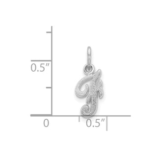 14k White Gold Casted Initial F Charm