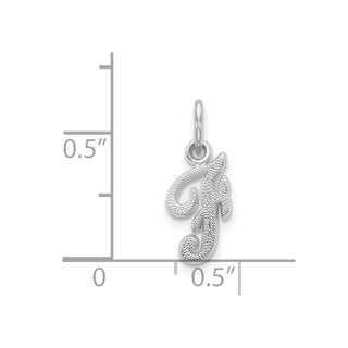 14k White Gold Casted Initial F Charm