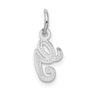 14k White Gold Casted Initial G Charm