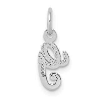 14k White Gold Casted Initial G Charm