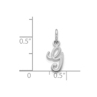 14k White Gold Casted Initial G Charm