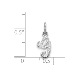 14k White Gold Casted Initial G Charm