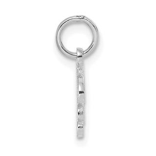 14k White Gold Casted Initial H Charm